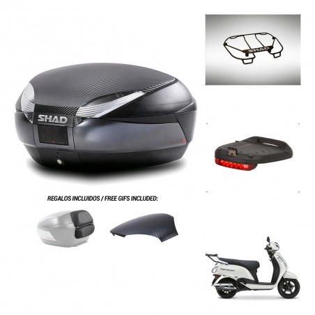 SHAD Baul SH48 tapa respaldo + soporte montaje accesorios 49 L KIT-483010