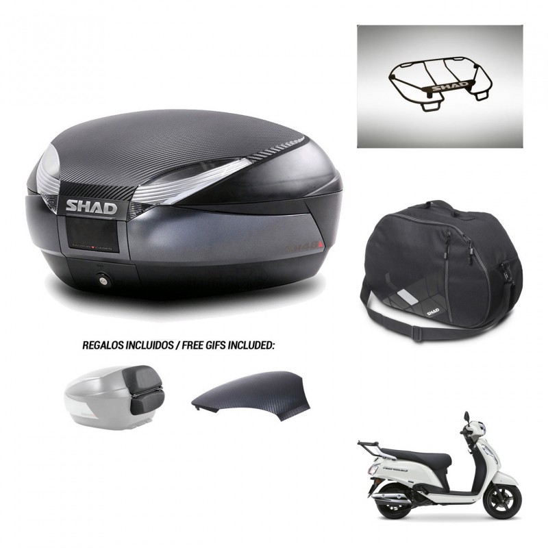 SHAD Baul SH48 tapa respaldo + soporte montaje accesorios 49 L KIT-483011