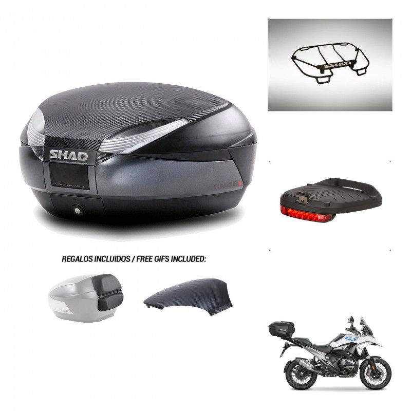 SHAD Baul SH48 tapa respaldo + soporte montaje accesorios 49 L KIT-483018