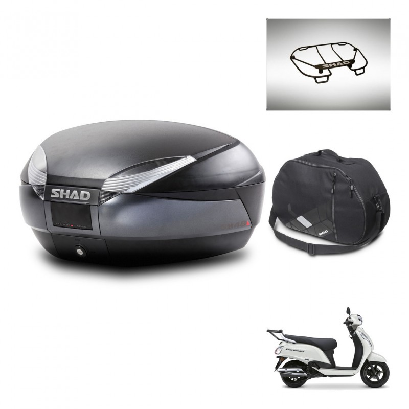 SHAD Baul SH48 + soporte montaje accesorios DARK GREY PREMIUM KIT-483170