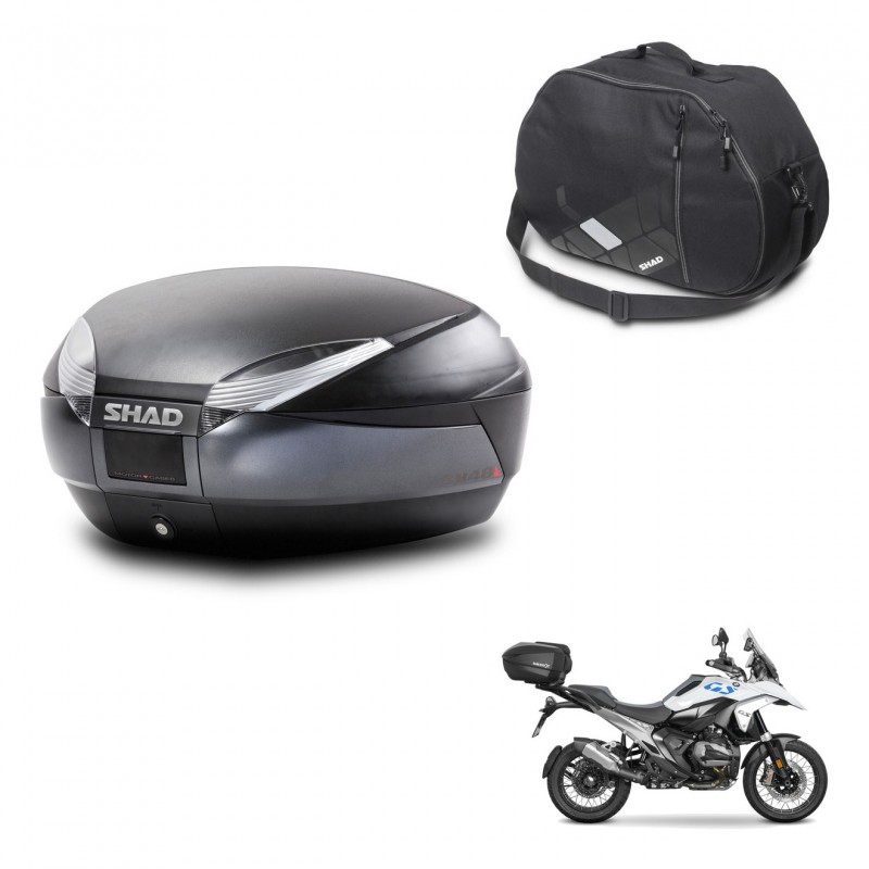 SHAD Baul SH48 + soporte montaje bolsa interna DARK GREY PREMIUM KIT-483174