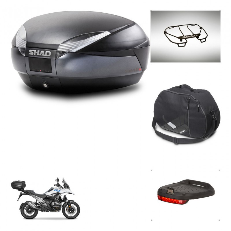 SHAD SH48 trunk + mounting bracket accessories DARK GREY PREMIUM KIT-483179