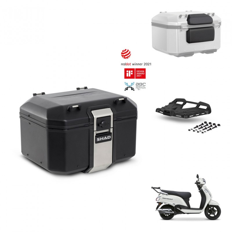 SHAD Rear trunk + mounting bracket grill accessories TR48 TERRA BLACK EDITION KIT-484505