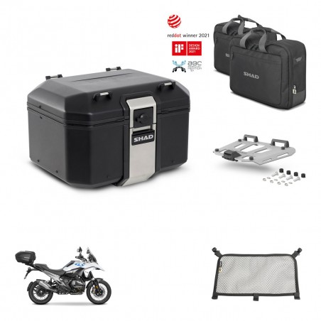SHAD Baul trasero + soporte montaje parrilla accesorios TR48 TERRA BLACK EDITION KIT-484525