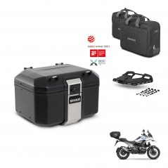 SHAD Baul trasero + soporte montaje parrilla accesorios TR48 TERRA BLACK EDITION KIT-484531