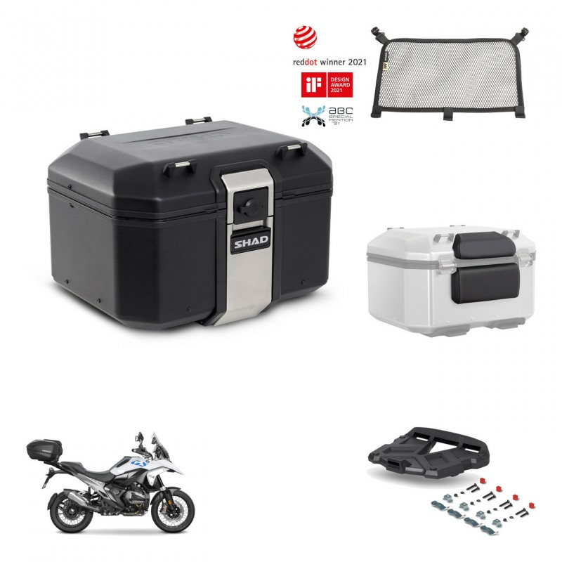 SHAD Rear trunk + mounting bracket grill accessories TR48 TERRA BLACK EDITION KIT-484537