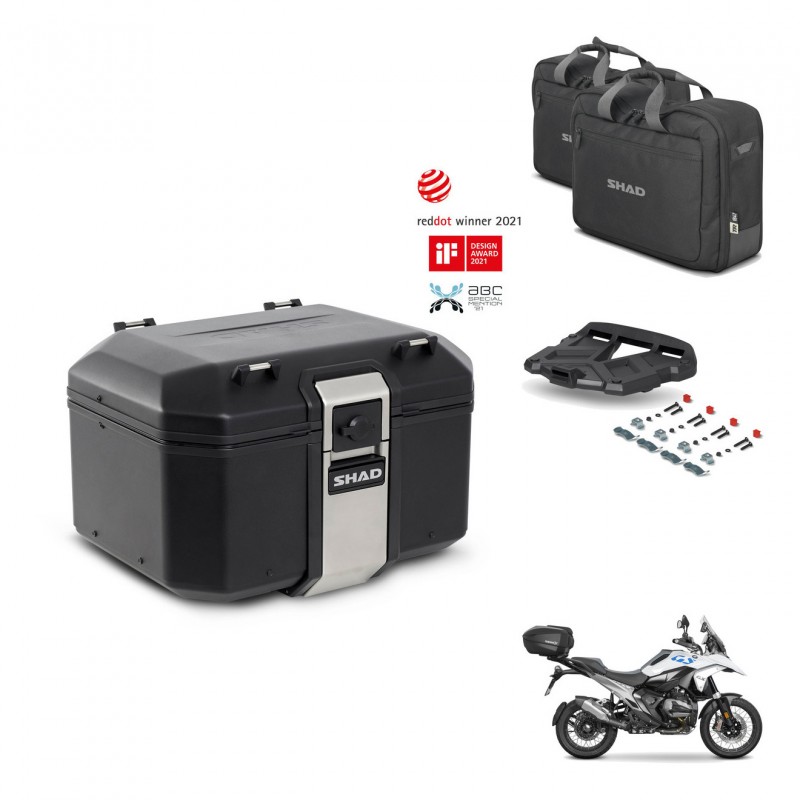 SHAD Rear trunk + mounting bracket grill accessories TR48 TERRA BLACK EDITION KIT-484538