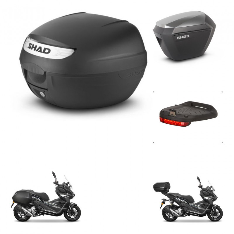 SHAD SH23 alu suitcases + mounting bracket SH26 trunk accessories KIT-485887