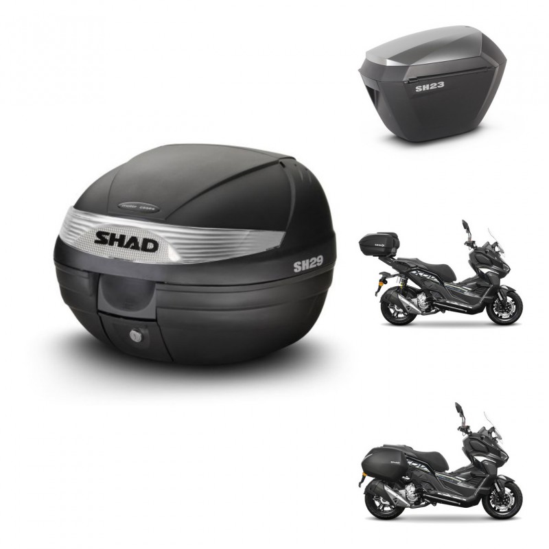 SHAD SH23 alu suitcases + mounting bracket SH29 trunk KIT-485889