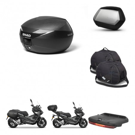 SHAD Maletas SH35 PREMIUM + soporte montaje Baul maleta accesorios KIT-485970