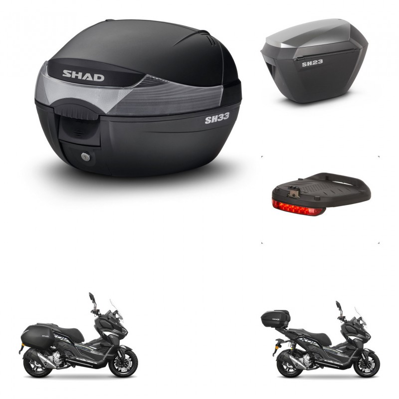 SHAD Maletas sh23 alu + soporte montaje baul SH33 accesorios KIT-485987