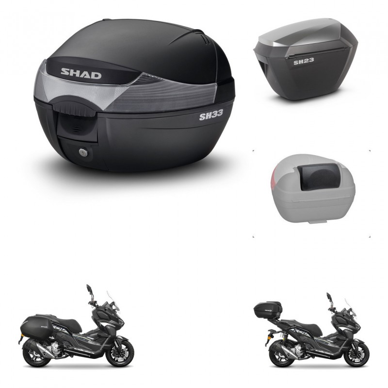 SHAD Maletas sh23 alu + soporte montaje baul SH33 accesorios KIT-485989