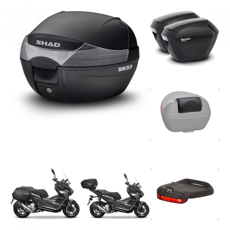 SHAD Maletas sh23 + soporte montaje baul SH33 accesorios KIT-485990