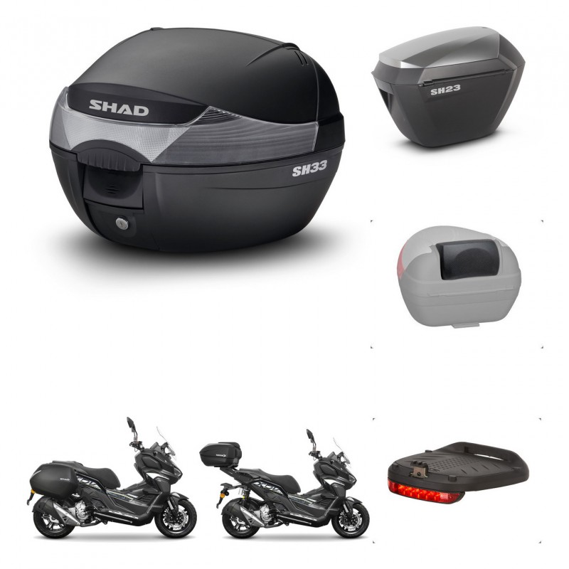 SHAD Maletas sh23 alu + soporte montaje baul SH33 accesorios KIT-485991