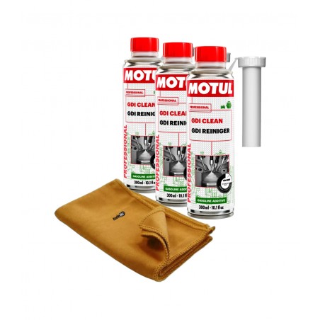 TUDETIC Kit de 3x aditivo limpieza motores + trapo GDI CLEAN KT-133