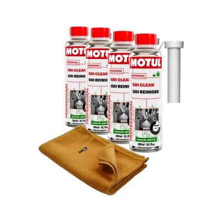TUDETIC Kit de 4x aditivo limpieza motores + trapo GDI CLEAN KT-134