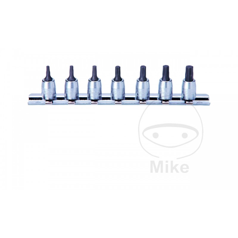 KO-KEN Set of 7 torx screwdriver bits without hole 1/4 T10-T40 605.00.50