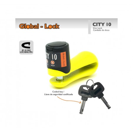 GLOBAL-LOCK Antirrobo disco con llave de discos y accesorios CITY 10 FUNDA +REMINDER 5726830
