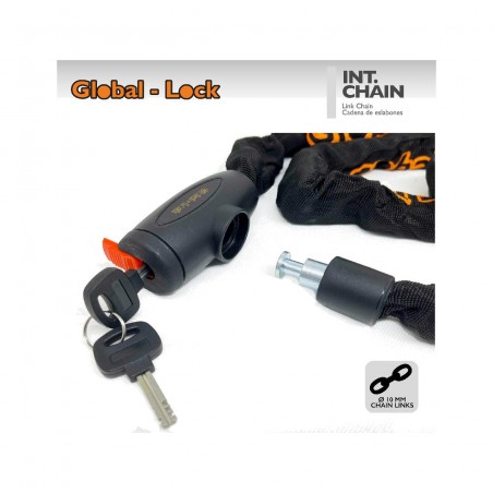 GLOBAL-LOCK Antirrobo cadena integrada con llave de discos 10X1500 5728801