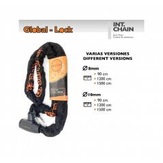 GLOBAL-LOCK Antirrobo cadena integrada con llave de discos 10X1500 5728801