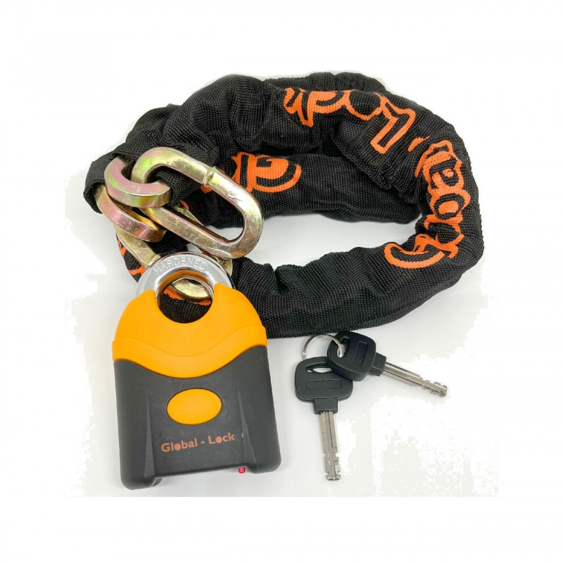 GLOBAL-LOCK Kit cadena + candado antirrobo 10X10X1500 CITY PAD 13X72X103 5728451