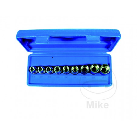 Juego 9 llaves de vaso torx 1/2 E10-E24 38 MM 605.96.04