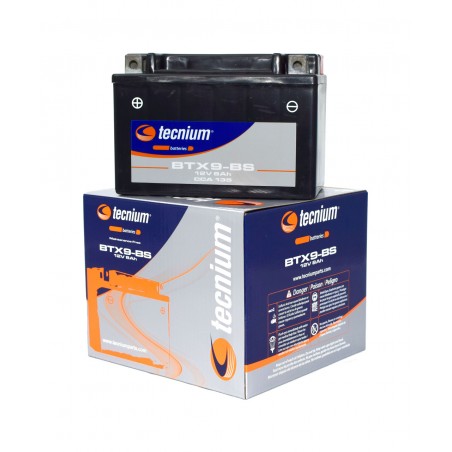 TECNIUM Batería de motocicleta sin mantenimiento - alta capacidad y durabilidad para tu moto YTX9-BS / BTX9-BS 329805