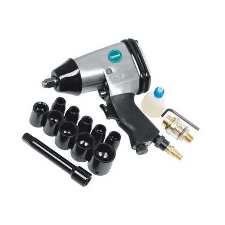 AIRCRAFT Kit de pistola neumatica impacto 1/2 con llaves 9 a 27 34934