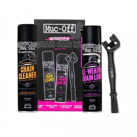 MUC-OFF Kit de mantenimiento cadena para moto con limpiador, grasa y cepillo 1125821
