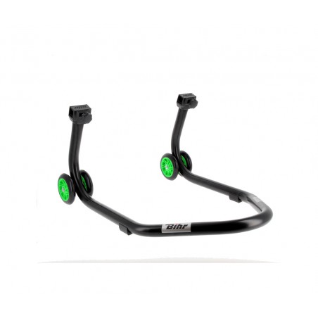 BIHR Rear stand with colored support and green wheels HOME TRACK 'V' 3032120