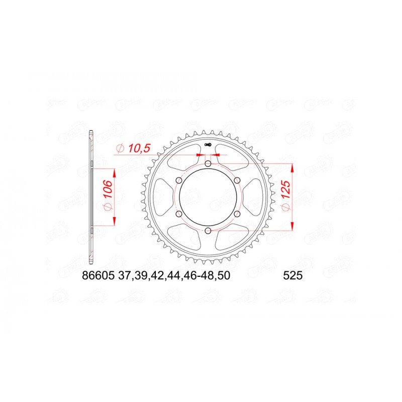 AFAM Standard steel crown 86605 525 1074760007