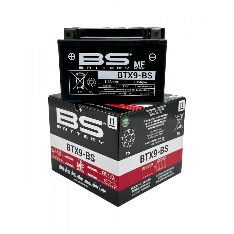 BS BATTERY Batería BTX9-BS sin mantenimiento de 12V y 8AH - Marca 14447