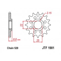 JT DRIVE CHAIN SPROCKETS standard steel pinion 1901 520 1128038001