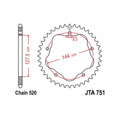 JT SPROCKETS TIP-TOP 751 - PASO 520 1075105003