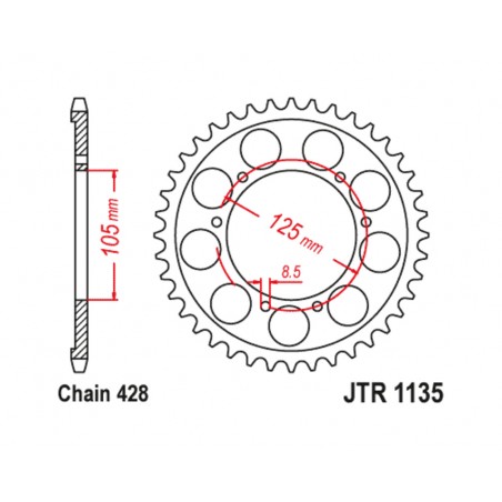 JT SPROCKETS TIP-TOP 751 - PASO 525 1126650002