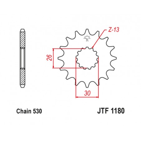 JT SPROCKETS TIP-TOP 1180 - 530 1126784003