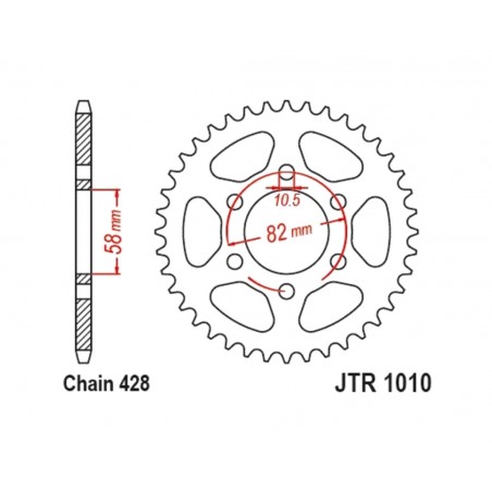 JT SPROCKETS Steel crown 1010 - 428 1127020004