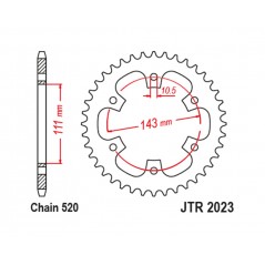 JT SPROCKETS Corona de acero estándar 2023 - 520 1127999001