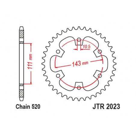 JT SPROCKETS Standard steel crown 2023 - 520 1127999001