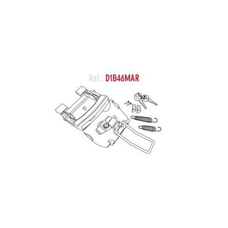 SHAD Recambio Conjunto Bombín Llave Cierre Tirador SH46 SH 46 para Baul o Maleta de la Marca D1B46MAR