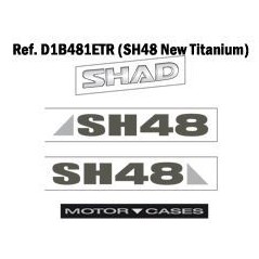 SHAD Recambio adhesivos pegatinas TOP CASE baul o maleta SH48 gris oscuro D1B481ETR