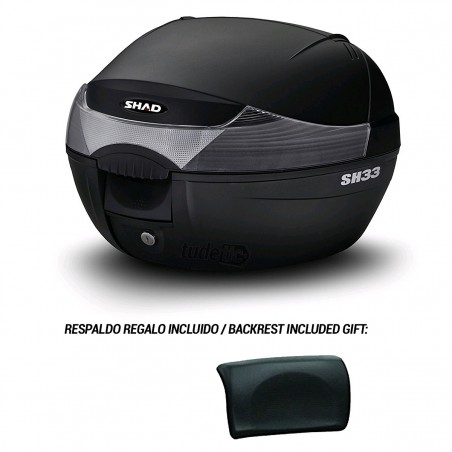 SHAD Baul maleta trasera moto con respaldo de regalo SH33 SH 33 33L D0B33200-KIT1