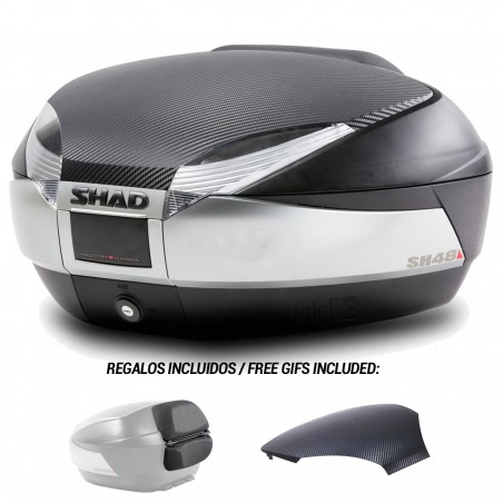 SHAD Baul Maleta Trasera SH48 con Respaldo y Tapa de Regalo - Capacidad 49L Marca D0B48406R