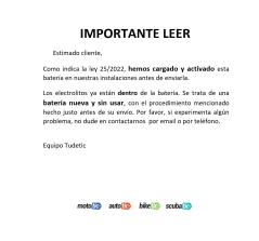 BS BATTERY BT12A-BS without maintenance of 12V and 10AH for motorcycles [MEJORADO] 14448