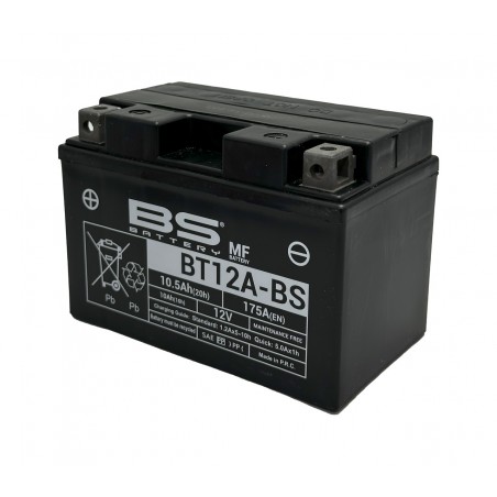 BS BATTERY BT12A-BS without maintenance of 12V and 10AH for motorcycles [MEJORADO] 14448