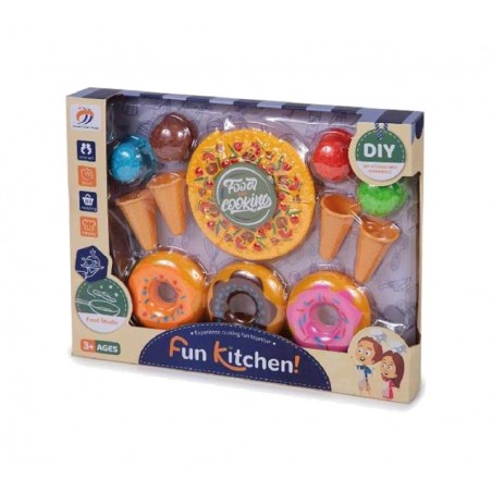 spielküche mit eis und donuts 26,50x35x4,50cm