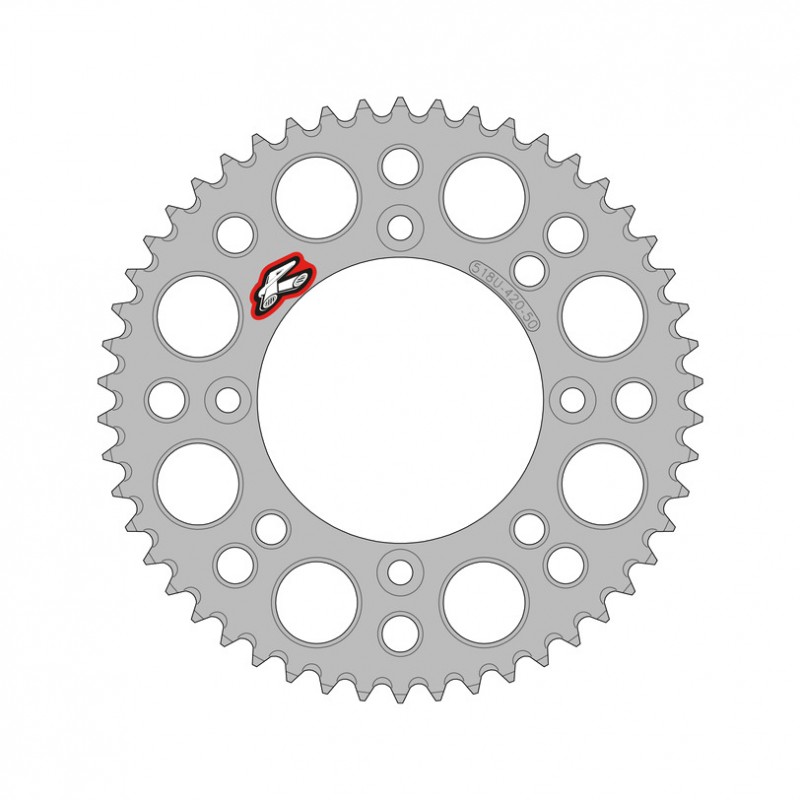 RENTHAL Corona trasera de aluminio ultraligera autolimpiable 518U - 420 1129513002