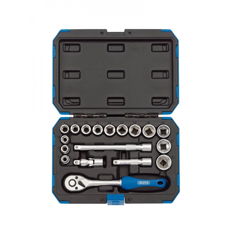 DRAPER Metric socket set, eighteen pieces 3/8" MÉTRICOS 1125764