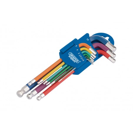 DRAPER Juego de llaves hexagonales métricas con cabeza esférica, nueve piezas ESFÉRICA 1125767