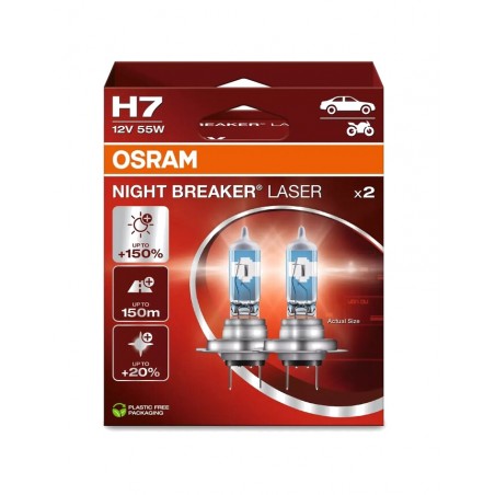 OSRAM Lámpara para faro H7 NIGHT BREAKER LASER LIGHT 12V 55W PX26D - 2 UDS 1129535